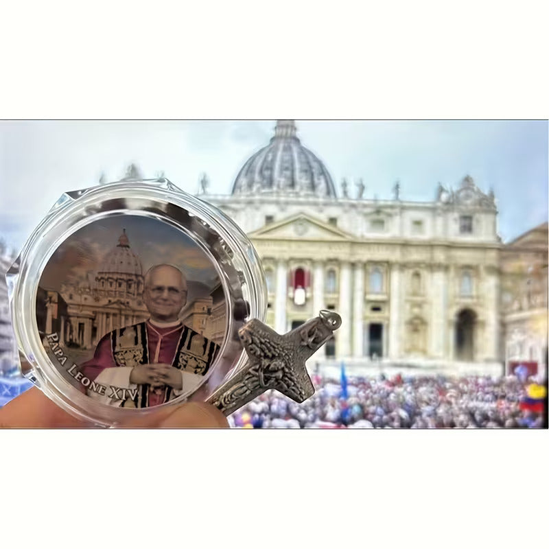 Rosario Católico con Estuche Decorativo – Edición Especial Papa León XIV